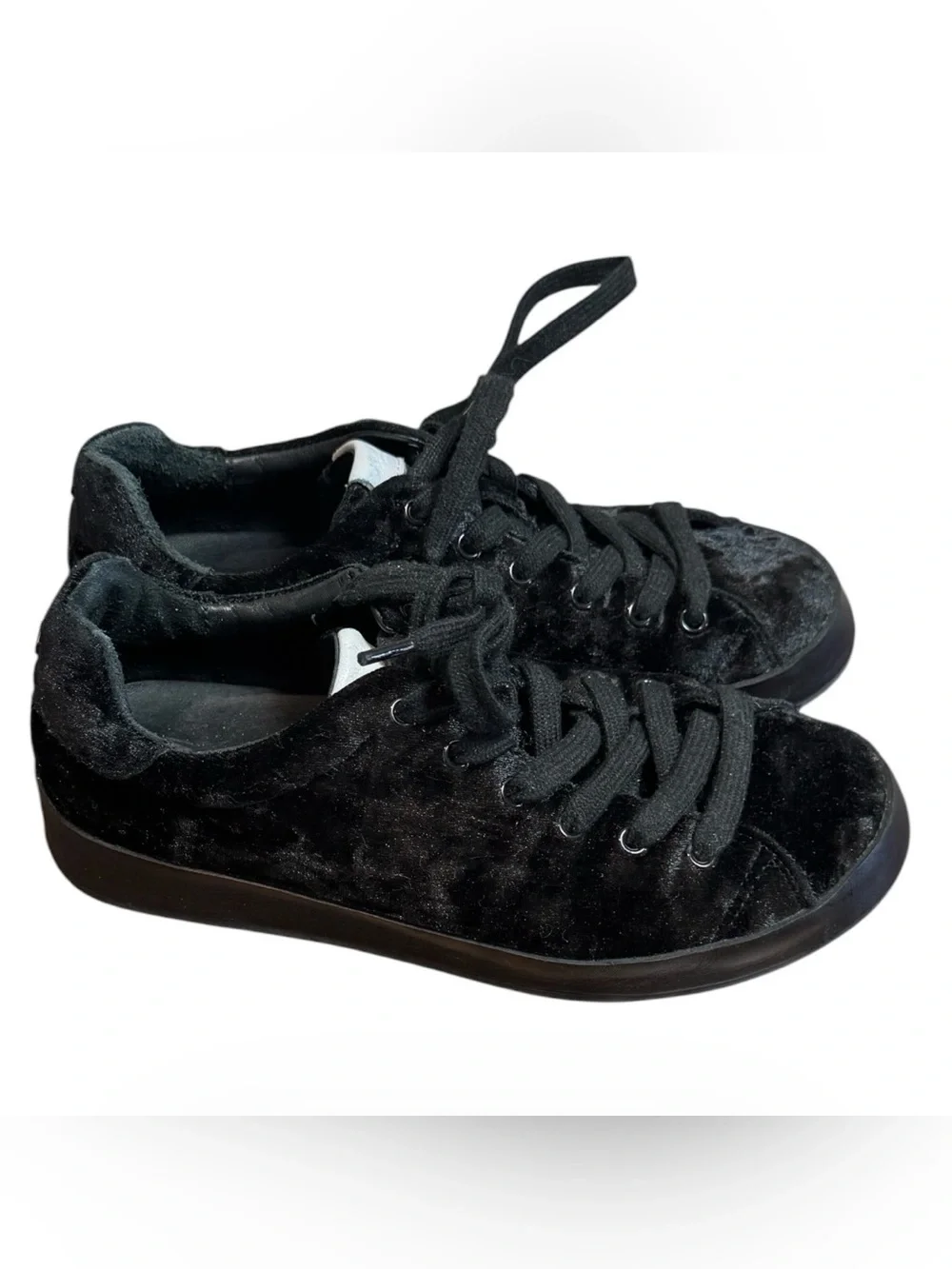 Rag & Bone RB1 Crushed Velvet Platform Sneakers Black US 6 EU 36 Orig $325